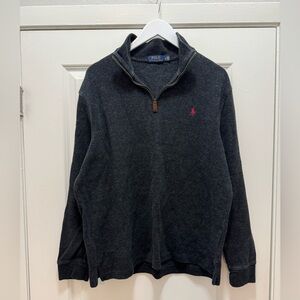 Polo Ralph Lauren Sweater 1/4 Zip Pullover Dark Gray